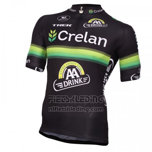 2016 Fietskleding Crelan AA Zwart en Groen Korte Mouwen en Koersbroek